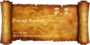 Parag Kornél névjegykártya
