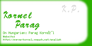 kornel parag business card